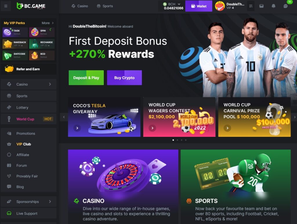 bitcoin cash bc.game