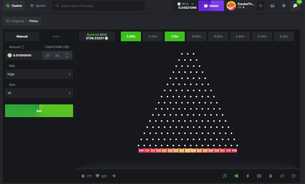 bitcoin cash bch plinko