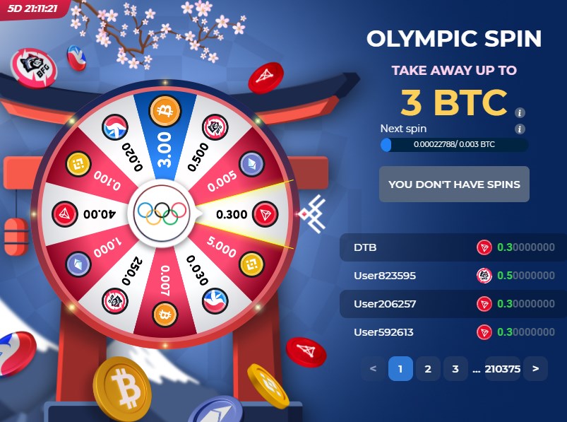 betfury olympic games spin