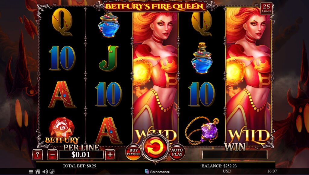 betfury's fire queen slot in-game