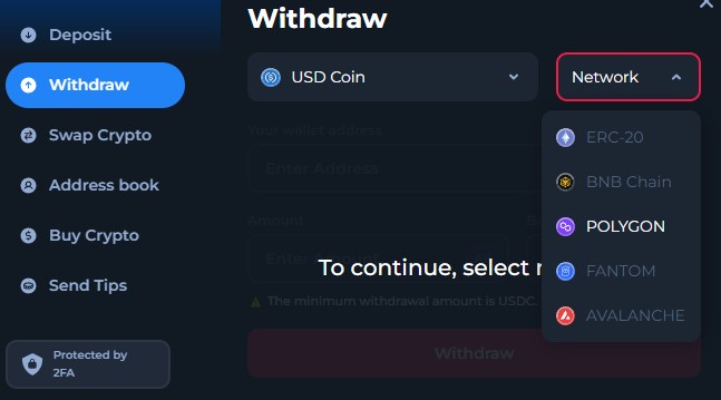 BetFury.io USDC withdrawal casino