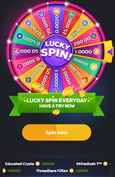 Bc.game lucky spin free crypto