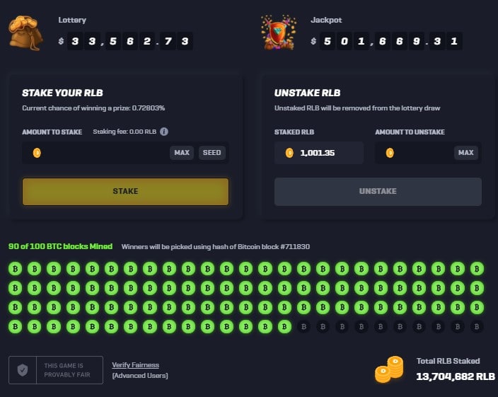 rollbit.com RLB lottery