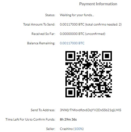 crashino crypto payment