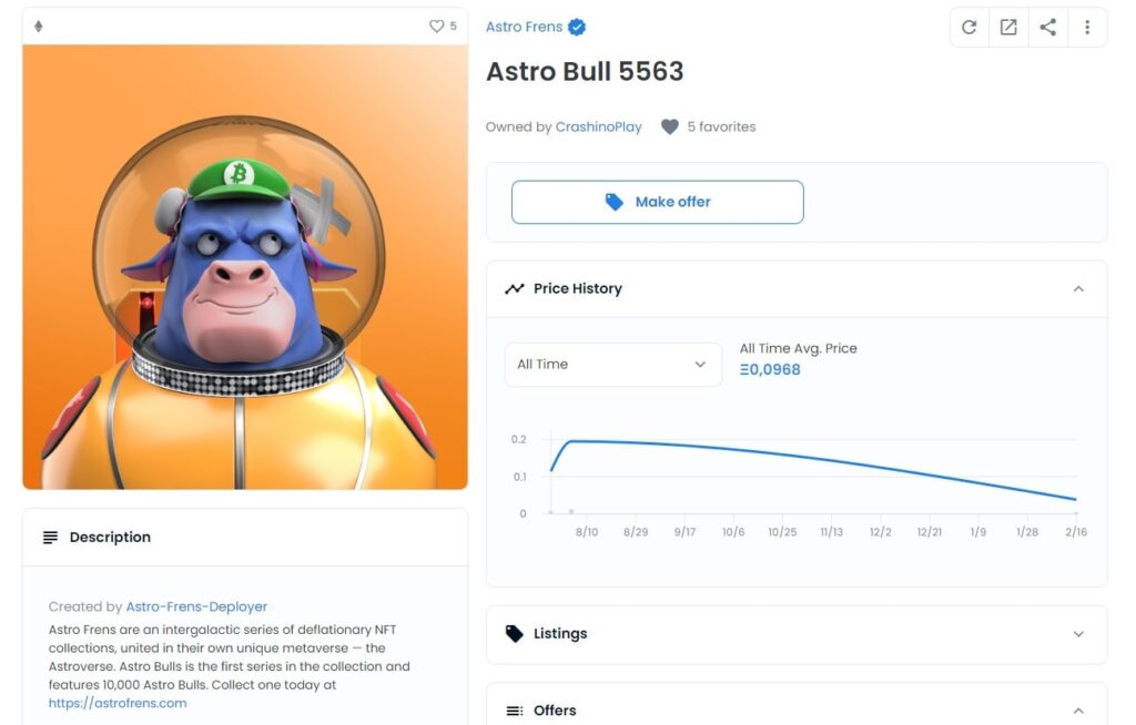 astro bull nft by crashino