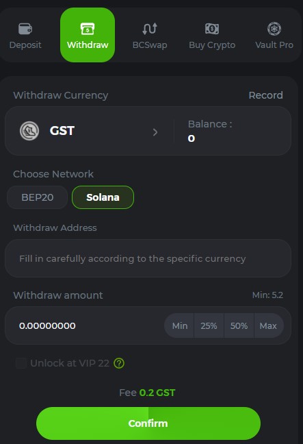 gst withdrawal