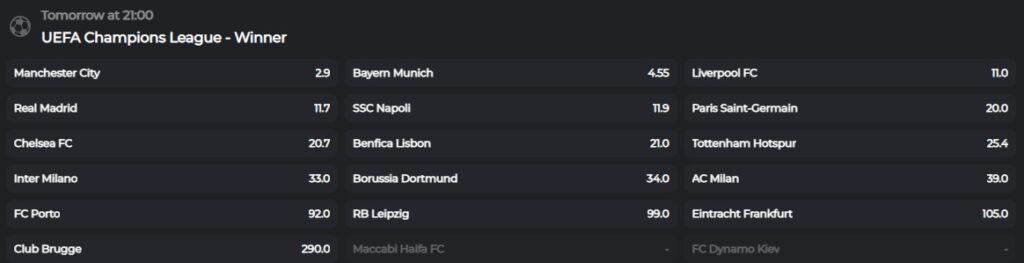 champios league winner bet bitcoin