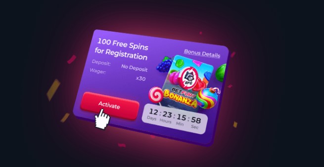 activate 100 free spins betfury