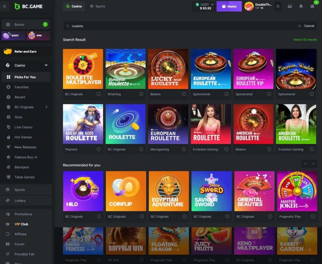 roulette bc.game