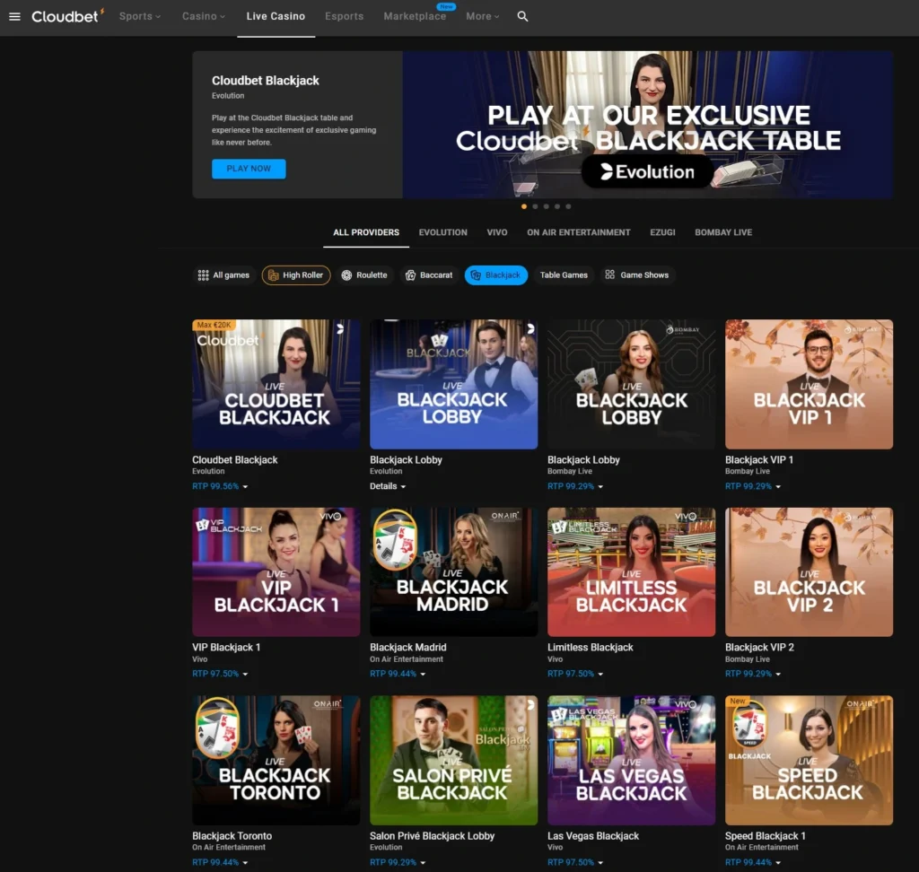 tether blackjack cloudbet
