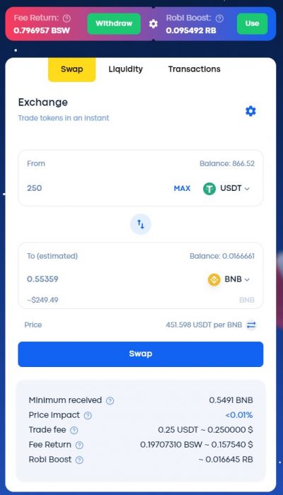 biswap exchange usdt